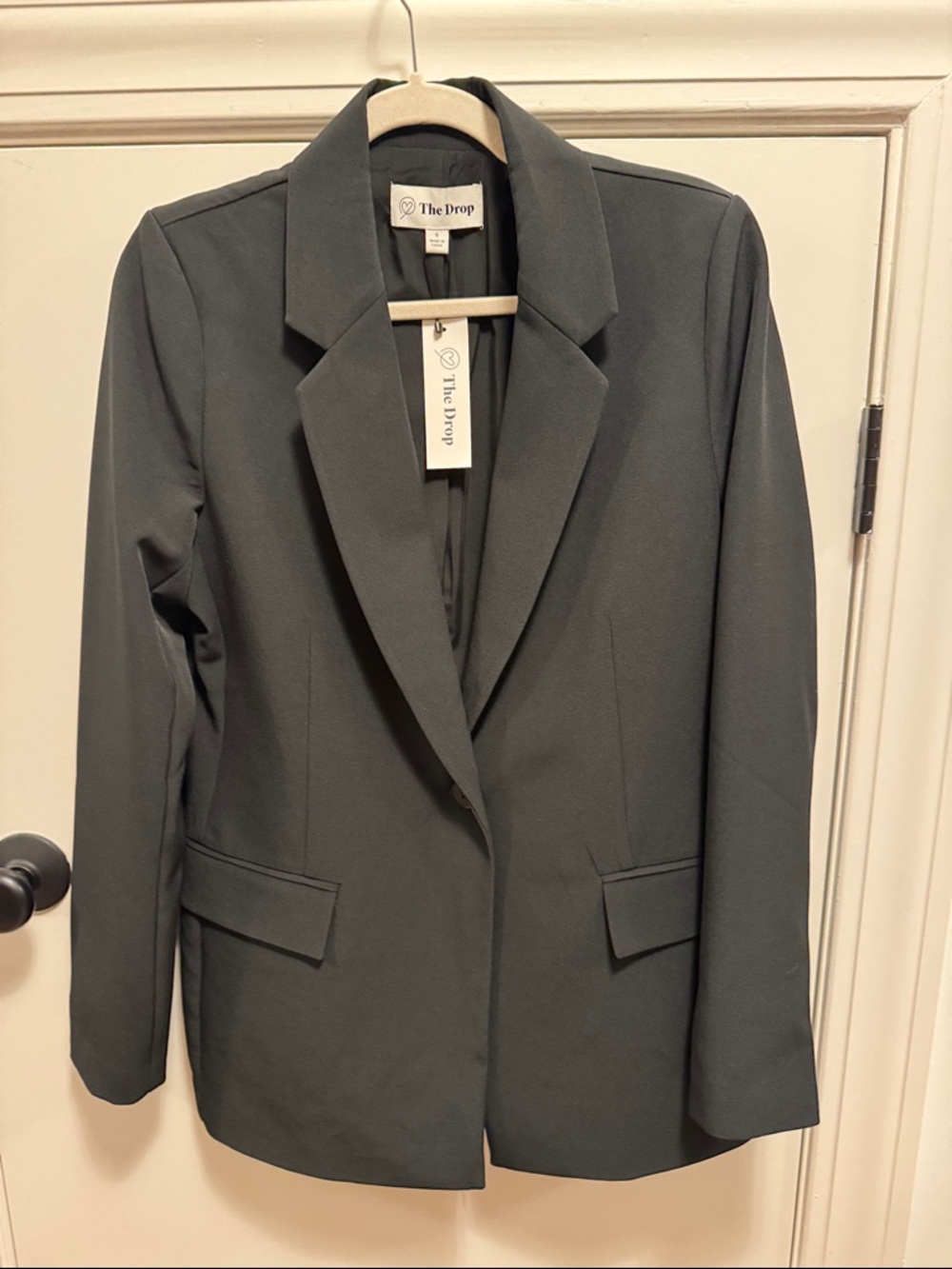 The Drop Women's Charcoal Gray Tailored Blazer - Single Button
